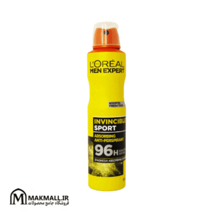 اسپری ضد تعریق مردانه اورال اینوینسیبل اسپرت 250 میل | L’Oreal Men Expert Invincible Sport Absorbing Anti-Perspirant 250ml