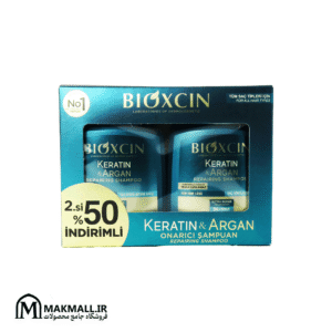 شامپو ضد ریزش و ترمیم کننده بیوکسین پک دو عددی حاوی آرگان و کراتین 300 میل | Bioxcin Keratin & Argan Repair Shampoo 2x300ml