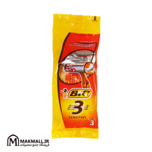 تیغ یکبار مصرف بیک سه لبه سنسیتیو بسته 3 عددی | BIC 3 Sensitive Disposable Razor 3 Pack