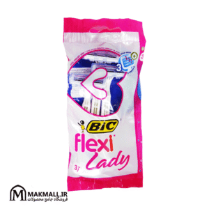 تیغ اصلاح یکبار مصرف بیک فلکسی لیدی زنانه 3 لبه بسته 3 عددی | BIC Flexi Lady 3T Triple Blade Women’s 3 Pack