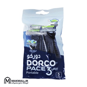 تیغ دورکو پیس 3 پرتابل 5 عددی سه لبه مردانه | DORCO PACE 3 Portable Triple Blade Razor 5 Pack