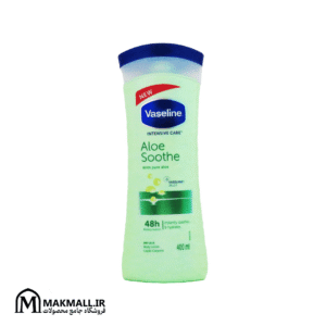 لوسیون مرطوب کننده وازلین آلوئه ورا 48 ساعته | Vaseline Intensive Care Aloe Soothe Body Lotion 400ml