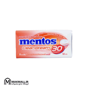 قرص نعنایی و هلویی منتوس کلین برث بدون شکر ۳۵ گرمی | Mentos Clean Breath Peach Mint Sugar Free 35g 50pcs
