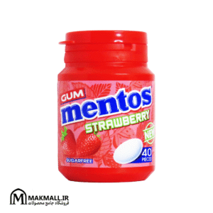 آدامس منتوس توت فرنگی بدون شکر ۴۰ عددی | Mentos Strawberry Sugar Free Gum 40pcs
