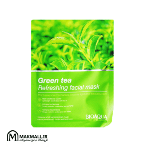 ماسک ورقه‌ای چای سبز آبرسان و آرام‌بخش بیوآکوا 25 گرمی | Bioaqua Green Tea Refreshing Facial Mask 25g