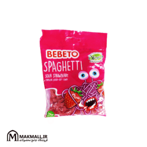 پاستیل ببتو اسپاگتی توت فرنگی ترش 80 گرم | Bebeto Sour Strawberry Spaghetti 80g