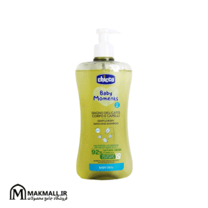 شامپو بدن و موی کودک چیکو با عصاره جو دوسر و فرمولاسیون طبیعی 500 میل | Chicco Baby Moments Gentle Body Wash & Shampoo 500ml