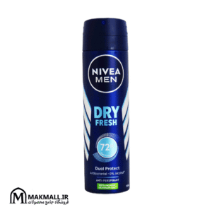 اسپری ضدتعریق مردانه نیوا Dry Fresh محافظت 72 ساعته 150 میل | NIVEA Men Dry Fresh Anti-Perspirant Spray 72H 150ml
