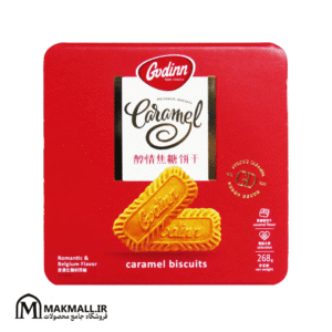 بیسکویت کارامل گادین جعبه فلزی 268 گرمی | Godinn Caramel Biscuits 268g Tin Box