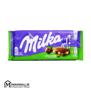 شکلات شیری با مغز فندق میلکا 95 گرمی | Milka Whole Hazelnuts Alpine Milk 95g